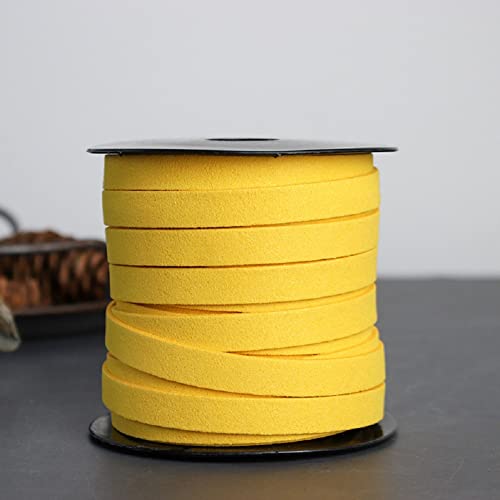 Yalulu 22 Yards Faux Wildleder Schnur, 10mm Breite Kunstlederband Lederband Lederschnur für DIY Schmuckherstellung Dekorative Bänder (Gold) von Yalulu