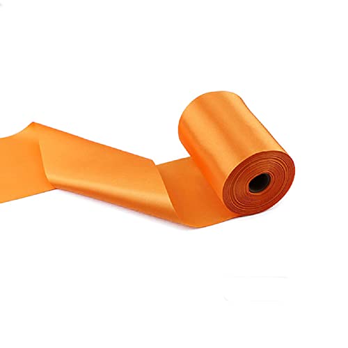 Yalulu 25 Meter x 10cm Große Geschenkband Schleife Satinband Stoffband Schleifenband für auto Bogen Schleifen Eröffnungszeremonie Schleifen Partydekoration (Orange) von Yalulu