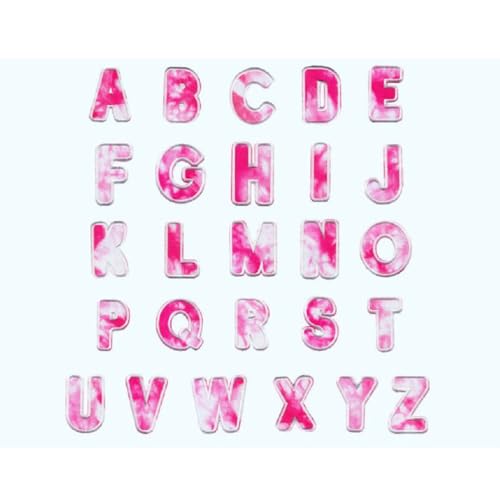 Yalulu 26 Stück Buchstaben Aufnäher, Rosa Weiß Geblümt A-Z Brief Aufnäher Applique, Alphabet Applikationen Patches für Kleidungs T-Shirt Jeans Rucksäcke DIY von Yalulu