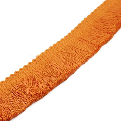 Yalulu 38 mm x 5 Meter Quasten Borte, Fransenborte Quaste Trim Band Fransen Spitzenborte Kostüm Quaste Trimmen Garment Apparel Spitzenborte Nähzubehör (Orange) von Yalulu