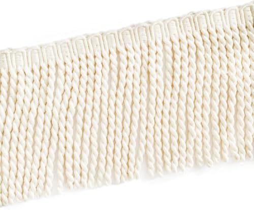 Yalulu 4,5 m x 10 cm Baumwolle Quaste Fransenborte, Makramee Quaste Band Nähen Fransen Trim für DIY Zuhause Vorhang Decke Hängematte Regenschirm Dekor Yalulu 4,5 m x 10 cm Baumwolle Quaste Fransenborte, Makramee Quaste Band Nähen Fransen Trim für DIY Zuhause Vorhang Decke Hängematte Regenschirm Dekor von Yalulu