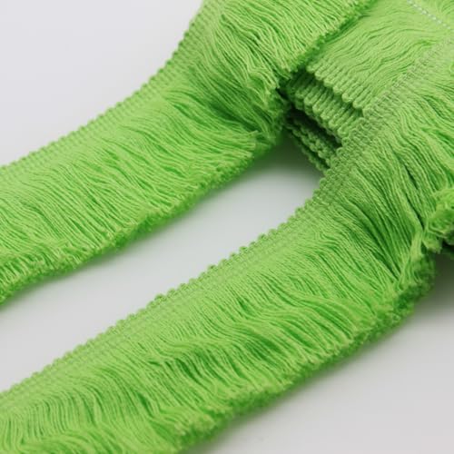 Yalulu 5 Meters Fransenborte Baumwolle Quasten Trim Fransenbesatz Quaste Spitzenband Quaste Trim Häkel Fransen Bordüre Quastenborte für Kleidung DIY Nähen (Grün) von Yalulu