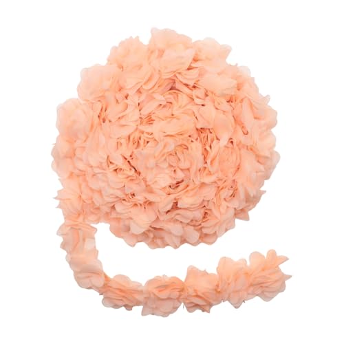 Yalulu 5 Yards 3D Chiffon- Blumen Spitzenborte, Cluster Blumen Vintage-Spitzenbänder für Braut, Hochzeit, Basteln, Nähen, Kostüm, Applikation, Dekoration (Orange) von Yalulu