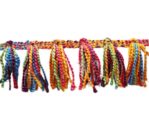 Yalulu 5 Yards Mehrfarbig Retro Quaste Franse Lace Spitze Trim Boho Band Quasten Trimm für DIY Fertigkeit Dekorieren Nähen Kunst Zubehörteil Yalulu 5 Yards Mehrfarbig Retro Quaste Franse Lace Spitze Trim Boho Band Quasten Trimm für DIY Fertigkeit Dekorieren Nähen Kunst Zubehörteil von Yalulu
