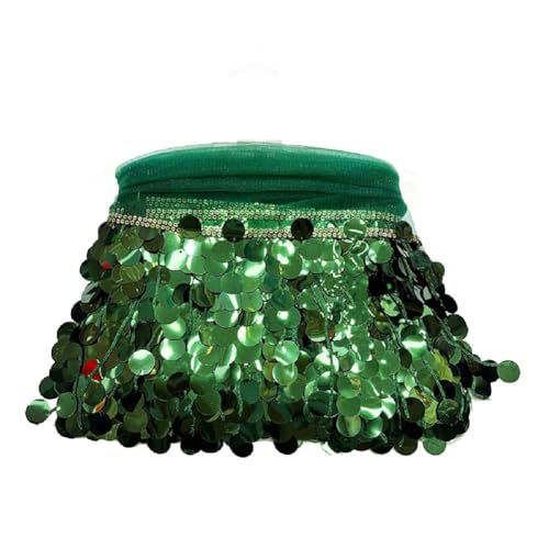 Yalulu 5 Yards Pailletten Quaste Schnittfranse Fransenborte, 17cm PVC-Fransenbesatz Zum Nähen Pailletten-Quaste Nähbesatz Für DIY-Handwerk, Aufführung, Kostüme Heimdekoration (Grün) von Yalulu