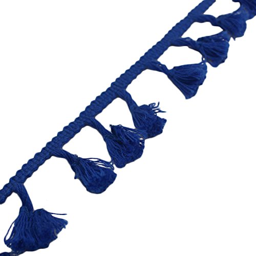Yalulu 5 Yards Quaste Trim Bommelborte Quasten Fransen Spitzenborte Farbig Näharbeit für Kleidung DIY Fertigkeit und Dekorieren Nähen Zubehörteil (Juwel Blau) von Yalulu