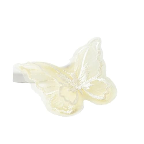 Yalulu 50 Stück Spitze Schmetterling Applikation, Spitze Applikation Stickpatches Organza Lace Appliques ür DIY Kleidung, Haarschmuck (beige) von Yalulu