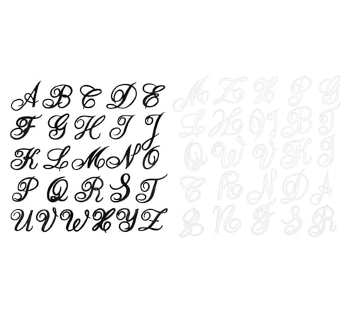 Yalulu 52 Stück Aufnäher zum Aufbügeln von Buchstaben, Schwarz/Weiß A-Z Buchstaben Patches zum Aufbügeln Applikationen Kleidung Patches von Yalulu