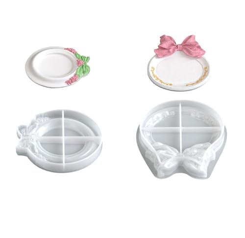 Yalulu Bogen Silikonform Tablett Epoxidharz Formen, Schmuck Teller Gießform Silikon Schale Form Harz Schmuck Teller Gießform für DIY Teetablett Seifenschale Kerzenhalter von Yalulu