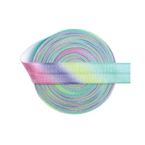 Yalulu Elastisches elastisches Band, Stoff, Spandex-Band für Stirnband, Basteln, Stoff, 20 Meter, 1,6 cm Pastellfarben, Regenbogenfarben von Yalulu