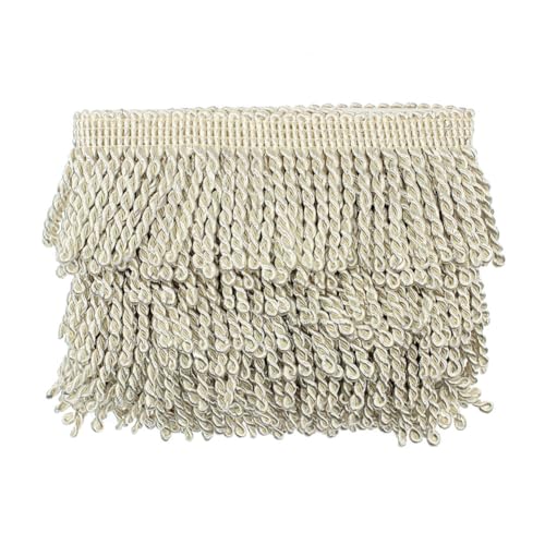 Yalulu Fransenborte für Vorhänge, Barren, Bullion-Fransenborte, Flechtborte zum Nähen, Basteln, dekoratives Band, 3 m breit, 6,5 cm breit, Beige Yalulu Fransenborte für Vorhänge, Barren, Bullion-Fransenborte, Flechtborte zum Nähen, Basteln, dekoratives Band, 3 m breit, 6,5 cm breit, Beige von Yalulu