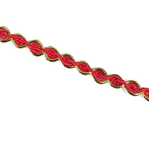 Yalulu 20 Meter Posamentenborte, Geflochten Zierband Borte aus Dekoband Zierband Geschenkband Spitzenborte Gimp Trim Kordelband Nähen Handwerk Hochzeit Deko (Rot) von Yalulu