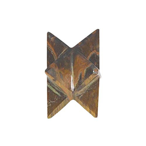 Yalych 38 mm natürlicher Edelstein 8-zackiger Stern Merkaba Heilige Geometrie Stern-Chakra-Ausgleich (1, Amethyst) dekorative Steine (Color : Tiger Eye) von Yalych