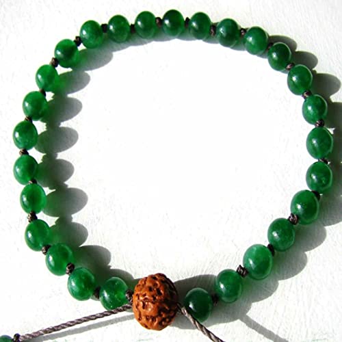 Yalych Natürliches rundes grünes Achat-Jade-Edelstein-Perlen-Armband bunt - Dekoration am Handgelenk (Size : 2) von Yalych