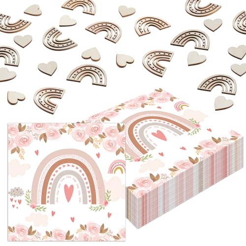 60 Stück Boho Regenbogen Servietten,Taufe Servietten, Blumen Kommunion Papierservietten Kindergeburtstag mit Holz Konfetti Geburtstag Tischdeko für Jungen/Mädchen Geburtstag Party Tischdeko 60 Stück Boho Regenbogen Servietten,Taufe Servietten, Blumen Kommunion Papierservietten Kindergeburtstag mit Holz Konfetti Geburtstag Tischdeko für Jungen/Mädchen Geburtstag Party Tischdeko von Yamitora