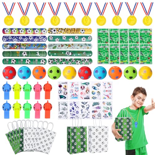 Yamitora Fußball Mitgebsel Kindergeburtstag, 70stk Fußball Mitgebsel Kindergeburtstag Party Gastgeschenk, Fußballaufkleber, Trillerpfeife, Medaille, Fußball Stressball Spinner für Kinder Jungen Yamitora Fußball Mitgebsel Kindergeburtstag, 70stk Fußball Mitgebsel Kindergeburtstag Party Gastgeschenk, Fußballaufkleber, Trillerpfeife, Medaille, Fußball Stressball Spinner für Kinder Jungen von Yamitora