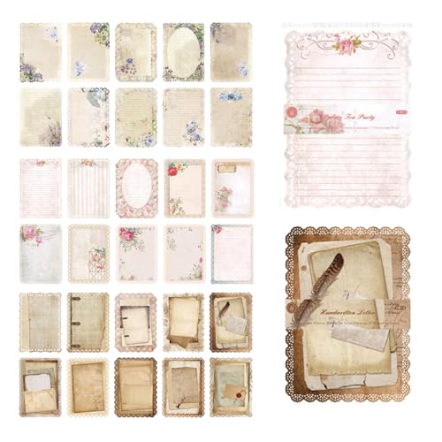 Yamobi 30pcs Vintage Scrapbook Zubehör: Scrapbooking-Papier, Mehrfarbig, 125mm x 175mm, Rechteckig, Ultra-Glatt, Ideal für Scrapbooking, Journaling, Decoupage, Mixed-Media-Kunst, DIY-Projekte Yamobi 30pcs Vintage Scrapbook Zubehör: Scrapbooking-Papier, Mehrfarbig, 125mm x 175mm, Rechteckig, Ultra-Glatt, Ideal für Scrapbooking, Journaling, Decoupage, Mixed-Media-Kunst, DIY-Projekte von Yamobi