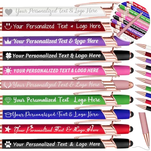 YanNanKe Bis zu 500 Stück Personalisierte Stifte mit Namen Benutzerdefinierte Stifte Bulk Gravierte Schwarze Tinte Schreibstift mit Stylus-Spitze Angepasste Kugelschreiber Geschenk für Jahrestag YanNanKe Bis zu 500 Stück Personalisierte Stifte mit Namen Benutzerdefinierte Stifte Bulk Gravierte Schwarze Tinte Schreibstift mit Stylus-Spitze Angepasste Kugelschreiber Geschenk für Jahrestag von YanNanKe