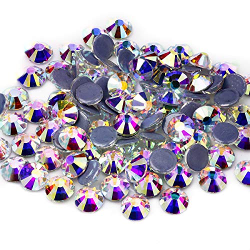 Yantuo Crystal AB Strasssteine Hotfix SS16, 1440 Stück 4 mm runde flache Rückseite Glas Strass für Hemden, Schuhe, Kleidung, Stoff von YanTuo