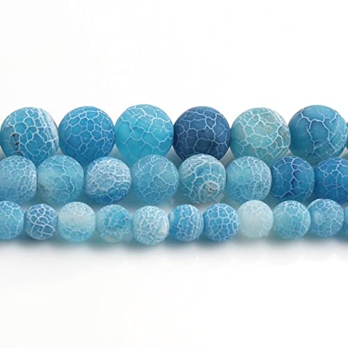 YanYue Natürliche bunte Frost-Achate, matt, Traumfeuer, Drachenadern, Onyx, lose Abstandshalter, Perlen für Schmuckherstellung, DIY-Armband, Hellblau, 10 mm, 35–36 Stück YanYue Natürliche bunte Frost-Achate, matt, Traumfeuer, Drachenadern, Onyx, lose Abstandshalter, Perlen für Schmuckherstellung, DIY-Armband, Hellblau, 10 mm, 35–36 Stück von YanYue
