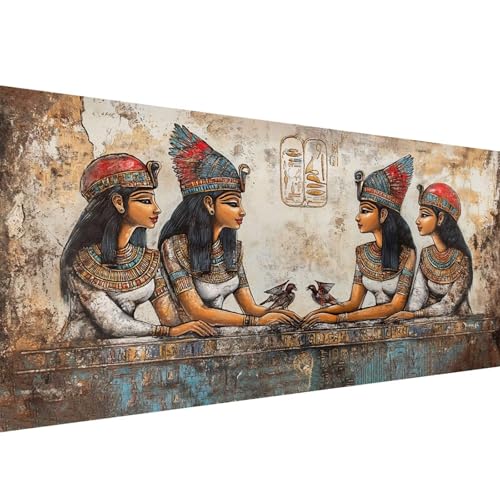 Diamond Painting Ägypten 5D Frau Diamant Painting Bilder Erwachsene und Anfänger, Diamant Malerei Bastelset Erwachsene, DIY Mosaikherstellung Basteln für Wanddeko Wohnzimmer Geschenke, 100x200cm W1-39 von Yanefaei