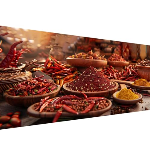 Diamond Painting Erwachsene Chili, Gewürze Diamant Painting Bilder 80x160cm, DIY Cross Stickerei Diamant Malerei Kits für Erwachsene und Kinder, Mosaikherstellung Bastelset für Herbst Wanddeko W1-40 Diamond Painting Erwachsene Chili, Gewürze Diamant Painting Bilder 80x160cm, DIY Cross Stickerei Diamant Malerei Kits für Erwachsene und Kinder, Mosaikherstellung Bastelset für Herbst Wanddeko W1-40 von Yanefaei