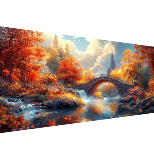 Diamond Painting Erwachsene Herbst, Brücke Diamant Painting Bilder 100x200cm, DIY Cross Stickerei Diamant Malerei Kits für Erwachsene und Kinder, Mosaikherstellung Bastelset für Herbst Wanddeko W1-308 Diamond Painting Erwachsene Herbst, Brücke Diamant Painting Bilder 100x200cm, DIY Cross Stickerei Diamant Malerei Kits für Erwachsene und Kinder, Mosaikherstellung Bastelset für Herbst Wanddeko W1-308 von Yanefaei