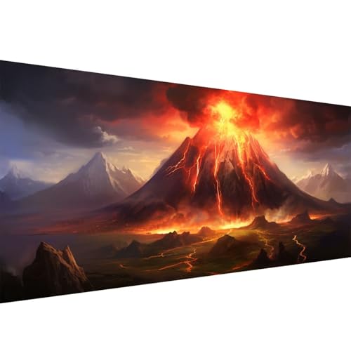 Diamond Painting Erwachsene Landschaft, Vulkan Diamant Painting Bilder 100x200cm, DIY Cross Stickerei Diamant Malerei Kits für Erwachsene und Kinder, Mosaikherstellung Bastelset für Wand Deko W1-46 von Yanefaei