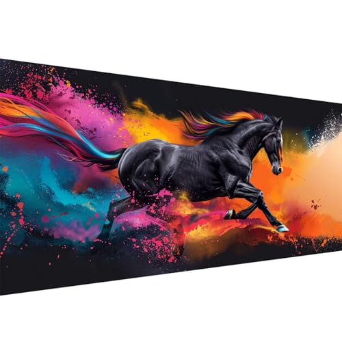 Diamond Painting Erwachsene Tier,Pferd Diamant Painting Bilder 100x200cm,DIY Cross Stickerei Diamant Malerei Kits für Erwachsene und Kinder,Mosaikherstellung Bastelset für Herbst Deko Wohnzimmer W1-50 von Yanefaei