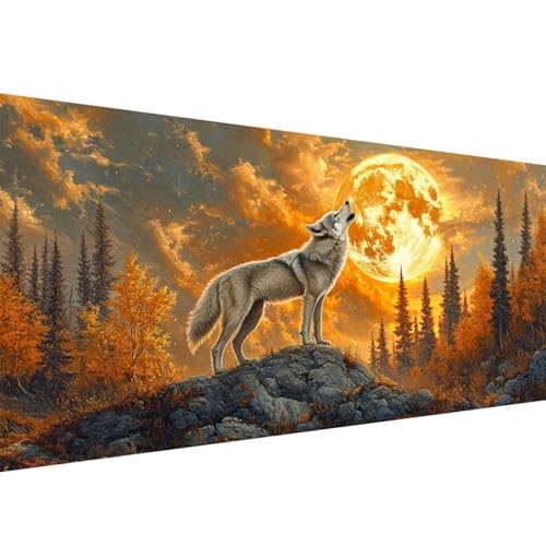 Diamond Painting Erwachsene Wolf,Mond Diamant Painting Bilder 50x100cm,DIY Cross Stickerei Diamant Malerei Kits für Erwachsene und Kinder,Mosaikherstellung Bastelset für Herbst Deko Wohnzimmer W1-458 Diamond Painting Erwachsene Wolf,Mond Diamant Painting Bilder 50x100cm,DIY Cross Stickerei Diamant Malerei Kits für Erwachsene und Kinder,Mosaikherstellung Bastelset für Herbst Deko Wohnzimmer W1-458 von Yanefaei