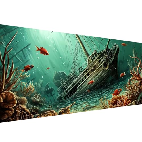 Diamond Painting Meeresboden 5D Schiffbruch Diamant Painting Bilder Erwachsene und Anfänger, Diamant Malerei Bastelset Erwachsene, DIY Mosaikherstellung Basteln für Wanddeko Geschenke, 90x180cm W1-31 von Yanefaei
