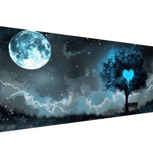 Diamond Painting Mond 5D Baum Diamant Painting Bilder Erwachsene und Anfänger, Diamant Malerei Bastelset Erwachsene, DIY Mosaikherstellung Basteln für Wanddeko Halloween Deko Geschenke 80x220cm W1-51 von Yanefaei
