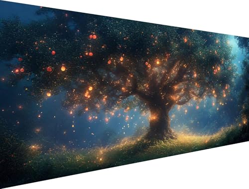 Malen Nach Zahlen Baum Malen Nach Zahlen Erwachsene Glühwürmchen Malen Nach Zahlen ab 7 Jahre Mädchen, DIY Handgemalt Ölgemälde Kit für Wand dekoration Frau Geschenke 35x70cm (Ohne Rahmen) XH-39 von Yanefaei