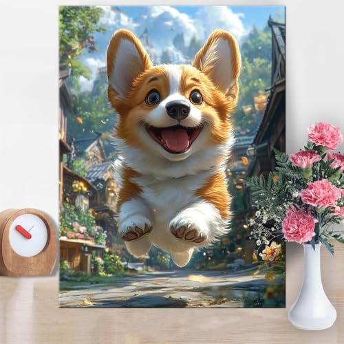 Malen Nach Zahlen Erwachsene Hund, Tier Malen Nach Zahlen 20x30cm Paint by Numbers DIY Handgemalt Ölgemälde Kit Mit Pinseln und Acrylfarbe Knitterfreie Leinwand Kit für Wanddeko Frau Geschenk W1-792 Malen Nach Zahlen Erwachsene Hund, Tier Malen Nach Zahlen 20x30cm Paint by Numbers DIY Handgemalt Ölgemälde Kit Mit Pinseln und Acrylfarbe Knitterfreie Leinwand Kit für Wanddeko Frau Geschenk W1-792 von Yanefaei