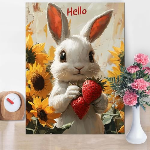 Malen Nach Zahlen Erwachsene Kaninchen, Erdbeere Malen Nach Zahlen 80x120cm Paint by Numbers DIY Handgemalt Ölgemälde Kit Mit 3 - Pinseln und Acrylfarbe Knitterfreie Leinwand Kit für Wanddeko W1-800 Malen Nach Zahlen Erwachsene Kaninchen, Erdbeere Malen Nach Zahlen 80x120cm Paint by Numbers DIY Handgemalt Ölgemälde Kit Mit 3 - Pinseln und Acrylfarbe Knitterfreie Leinwand Kit für Wanddeko W1-800 von Yanefaei