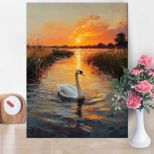 Malen Nach Zahlen Erwachsene Schwan, Sonnenuntergang Malen Nach Zahlen 40x50cm Paint by Numbers DIY Handgemalt Ölgemälde Kit Mit Pinseln und Acrylfarbe Knitterfreie Leinwand Kit für Wanddeko W1-188 Malen Nach Zahlen Erwachsene Schwan, Sonnenuntergang Malen Nach Zahlen 40x50cm Paint by Numbers DIY Handgemalt Ölgemälde Kit Mit Pinseln und Acrylfarbe Knitterfreie Leinwand Kit für Wanddeko W1-188 von Yanefaei