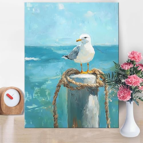 Malen Nach Zahlen Erwachsene Tier, Malen Nach Zahlen Vogel Paint by Numbers DIY Handgemalt Ölgemälde Kit Mit Pinseln und Acrylfarbe Knitterfreie Leinwand Kit für Wanddeko Frau Geschenk 60x90cm W1-923 von Yanefaei