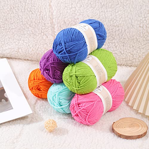 Wolle Kombination Anzug 6-Farbe, Geeignet für alle Häkeln, 2-Häkeln, Handstricken, Stricken Wolle Handwerk (Mischfarbe 6-Farben 2) von Yanen