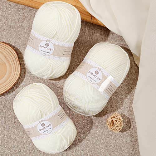 Wolle Kombination Anzug 6-Farbe, Geeignet für alle Häkeln, 2-Häkeln, Handstricken, Stricken Wolle Handwerk (Weiß) von Yanen