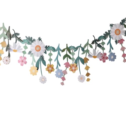 Papierblumen-Banner, Blumenblatt-Hintergrund, Blumen-Blatt-Girlande, Dekorationen, Wanddekoration, hängende Blumengirlande für Party, Hochzeit, Babyparty von Yangeey
