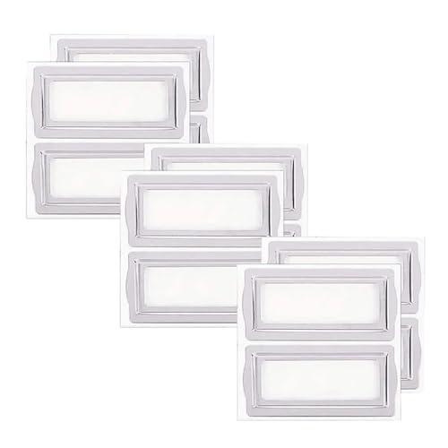 Etikettenhalter, 20 Stück, selbstklebende Schubladen-Aufkleber, dekorative Möbel, Schrank, Box, Koffer, Eisen, Metall, Etikett, Zugrahmen, Griff, Datei-Namenskartenhalter Etikettenhalter, 20 Stück, selbstklebende Schubladen-Aufkleber, dekorative Möbel, Schrank, Box, Koffer, Eisen, Metall, Etikett, Zugrahmen, Griff, Datei-Namenskartenhalter von Yangshe