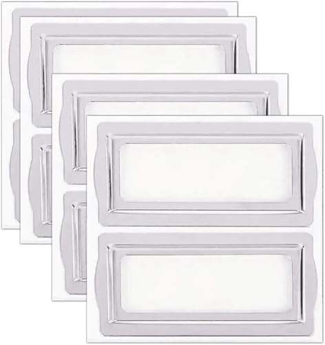 Etikettenhalter, 24 Stück, selbstklebende Metall-Buchplatten für Bücher, Karten, horizontaler Clip, Etikettenhalter, Metallrahmen, 5,6 x 2,5 cm Etikettenhalter, 24 Stück, selbstklebende Metall-Buchplatten für Bücher, Karten, horizontaler Clip, Etikettenhalter, Metallrahmen, 5,6 x 2,5 cm von Yangshe
