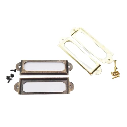 Etikettenhalter, 30 Stück, Mini-Etikettenhalter, Metall, Ziehrahmen, Griff, Datei-Namenskartenhalter für Möbel, Schrank, Schublade, Box (Hellbronze) von Yangshe