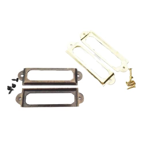 Etikettenhalter, 30 Stück, Mini-Etikettenhalter, Metall, Ziehrahmen, Griff, Datei-Namenskartenhalter für Möbel, Schrank, Schublade, Box (hellgoldfarben) von Yangshe