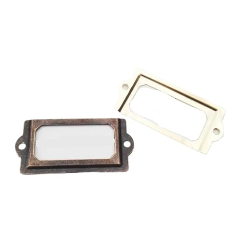 Etikettenhalter, 30 Stück, Mini-Etikettenhalter, Metall, Ziehrahmen, Griff, Datei-Namenskartenhalter für Möbel, Schrank, Schublade, Box (mittelbronzefarben) von Yangshe