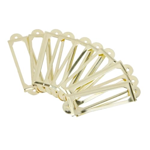 Etikettenhalter, 50 Stück, Büro, Bibliothek, Aktenschrank, Karten-Etikettenhalter, Metallrahmen (Gold) von Yangshe