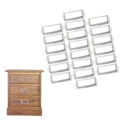 Etikettenhalter, 50 Stück, Büro-Akten-Etikettenhalter, Schubladenanhänger, Namensschild, Anhänger (Argent) von Yangshe