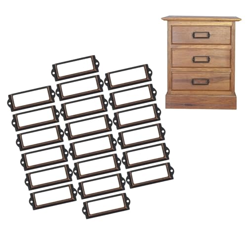 Etikettenhalter, 50 Stück, Büro-Akten-Etikettenhalter, Schubladenanhänger, Namensschild, Anhänger (Rotbronze) von Yangshe