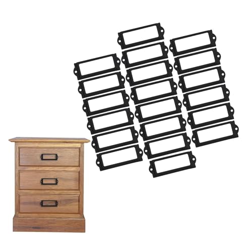 Etikettenhalter, 50 Stück, Büro-Akten-Etikettenhalter, Schubladenanhänger, Namensschild, Schwarz Etikettenhalter, 50 Stück, Büro-Akten-Etikettenhalter, Schubladenanhänger, Namensschild, Schwarz von Yangshe