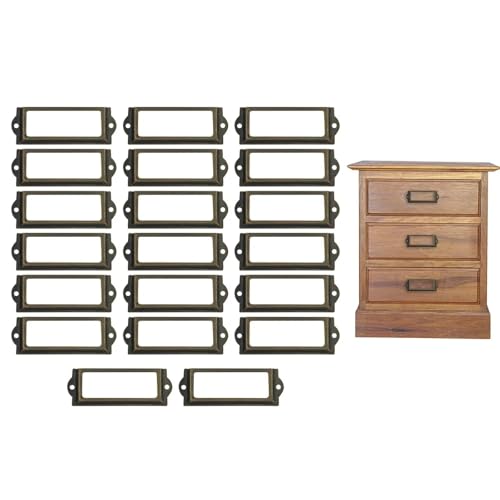 Etikettenhalter, 50 Stück, Büro-Akten-Etikettenhalter, Schubladenanhänger, Namensschild, bronzefarben Etikettenhalter, 50 Stück, Büro-Akten-Etikettenhalter, Schubladenanhänger, Namensschild, bronzefarben von Yangshe